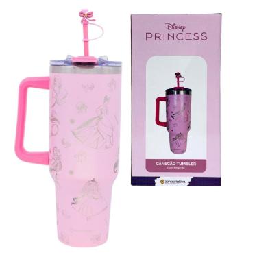 Imagem de Copo Térmico Canecão Tumbler Inox 1,15L Canudo PRINCESAS ZC-Unissex