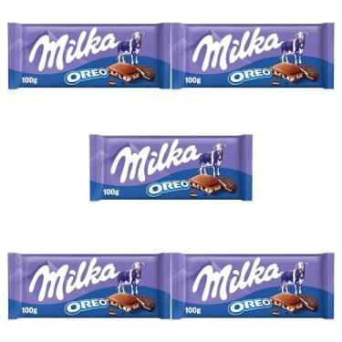Imagem de Chocolate Milka Oreo Barra Kit com 5 Unidades de 100g
