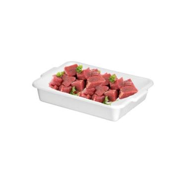 Imagem de Kit 10 Bandejas Brancas Plásticas Açougue/Churrasco 4 Litros - Santana