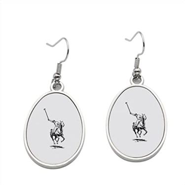 Imagem de Brinco com ilustração vintage polo – Brincos pendurados para meninas – Presente de festa de aniversário dos namorados