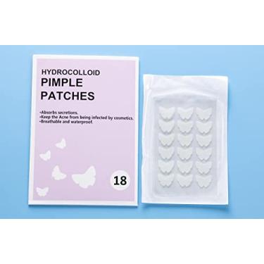 Imagem de Adesivos de espinhas invisíveis para acne hidrocolóide transparente adesivos de espinhas de diferentes tipos (18 peças de borboleta)