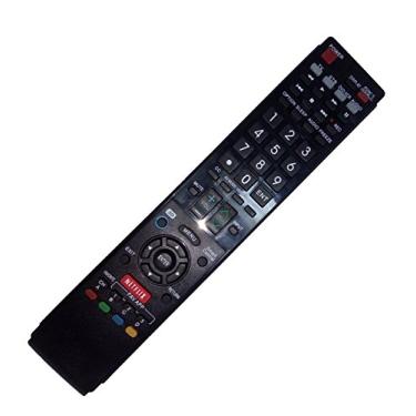 Imagem de Controle remoto substituído compatível com Sharp LC60LE657U RRMCGB004WJSA LC-60C6500U LC-46LE830U LC52LE810UN LC-60LE920UN LC46LE540U AQUOS LED LCD HD TV com botão 3D Netflix