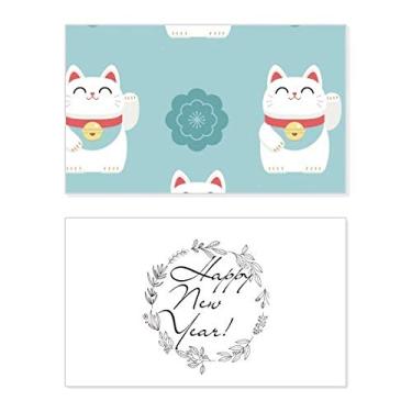 Imagem de Lucky Cats Sakura Totem Japão Ano Novo Festival Cartão Bless Mensagem Presente