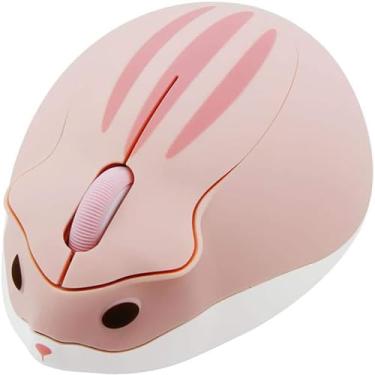 Imagem de Mouse Bluetooth sem fio fofo desenho animado animal em forma de hamster silencioso portátil óptico 1200 DPI mouse de computador sem fio ergonômico sem receptor USB para PC, laptop, tablet, Mac, iPad,