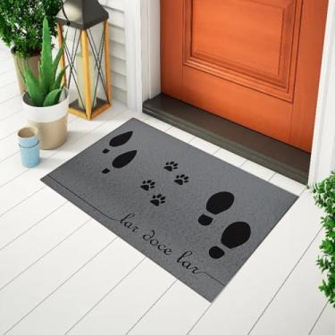 Imagem de Tapete Divertido Para Porta Capacho Criativo Sapatos e Patinhas Lar doce Lar Ca1604