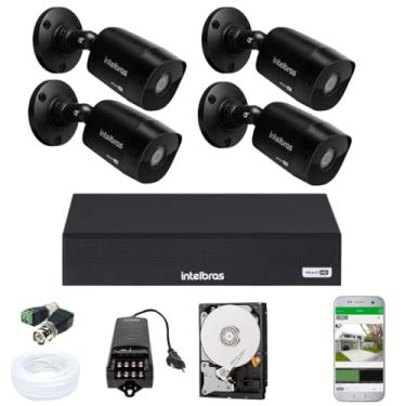 Imagem de Jogo Dvr Multi Hd Cftv 4 Canais Monitoramento via App Intelbras Mhdx 4 Câmeras Black
