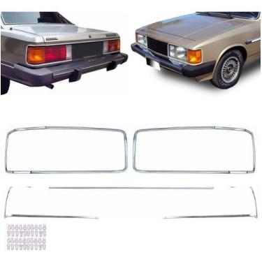 Imagem de Kit friso moldura opala diplomata 85 a 87 + presilhas grampos farol pi