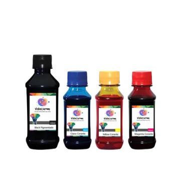 Imagem de Kit 4 Tinta Compatível HP 21 22 27 28 56 e 57 550ml BK Pigmentado - Va