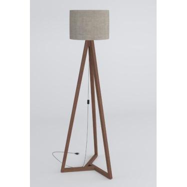 Imagem de Luminária Classic Tebarrot Amendoa Pé de Madeira Decoração - Tebarrot 