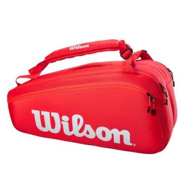 Imagem de Raqueteira Super Tour 9 Pack Wilson, Vermelho, Branco
