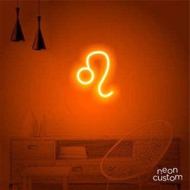 Imagem de luminaria letreiro Neon Led Signo Leão 50x40 luminoso decoração p/ sel