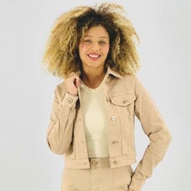 Imagem de Jaqueta Geração Moderna Sarja Cropped com Botão Feminina-Feminino