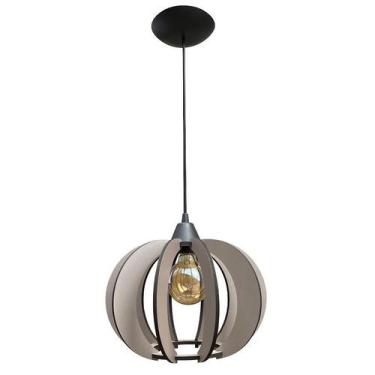 Imagem de Luminária Pendente Madeira Cozinha Balcão Ny Noite Cinza - Caroá, Lust