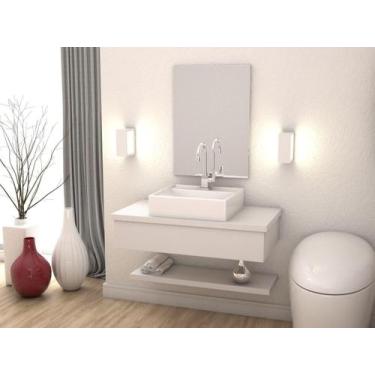 Imagem de Bancada Metrópole 805w C/cuba Q39 C/prateleira - Compace, Branco