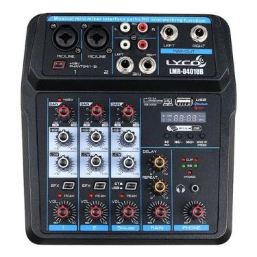 Imagem de Mesa De Som Bluethooth Efeito Phantom Power 4 Canais Lyco 