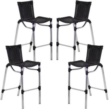 Imagem de 4 Banqueta Alumínio Fortaleza Alta Para Balcão, Cozinha, Área - Trama,