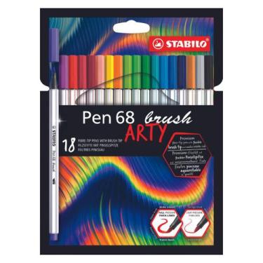 Imagem de Caneta Hidrográfica Stabilo Pen 68 Brush Arty 18 cores, Stabilo-568-18