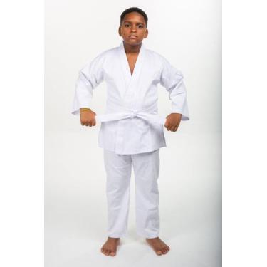 Imagem de Kimono Infantil Kids + Faixa Judô Jiu Jitsu Haganah, Branco, M3