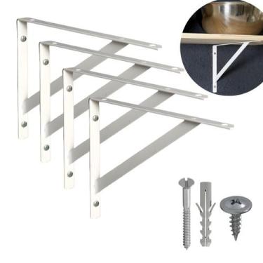 Imagem de Kit 10 Suportes Mão Francesa Reforçada para Prateleiras de 30 cm + Kit