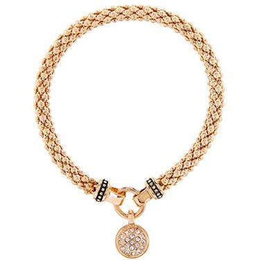 Imagem de Nine West Pulseira feminina elástica com círculo de cristal dourado