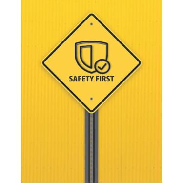 Imagem de Notebook - Safety First - A beautiful and unique WIDE RULED DOTTED LINE PAPER notebook/journal. 200 pages. 90gsm paper. A4 notebook: Travel Friendly - Back To School - Gift