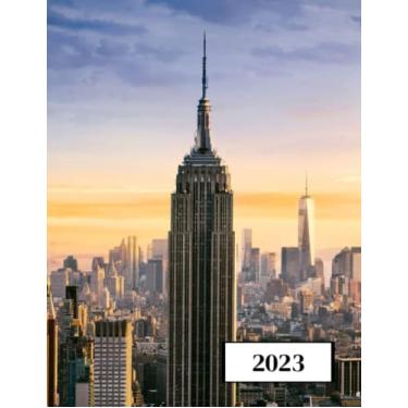 Imagem de 2023: Agenda semainier au format A4 - Année civile (Janvier à Décembre 2023) - Intervalles d'1h (7h-22h) - Contacts, jours fériés, mots de passe, ... - Une semaine sur deux pages