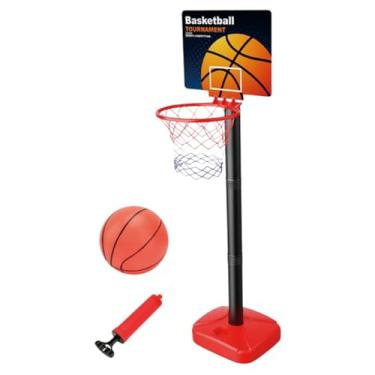 Imagem de Tabela de Basquete Infantil Portátil, Kit com Cesto, Bola e Bomba de Ar, Base Vermelha