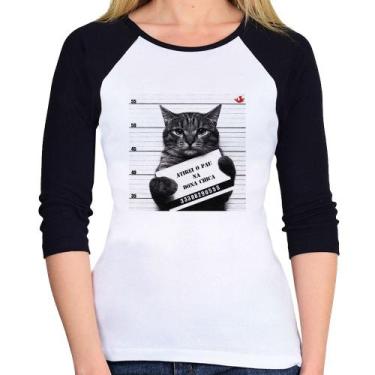 Imagem de Baby Look Raglan Atirei o pau na Dona Chica Manga 3/4 - Foca na Moda, 