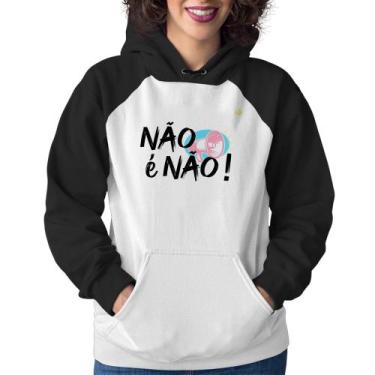 Imagem de Moletom Feminino Não é Não! - Foca na Moda, Branco, Preto, GG