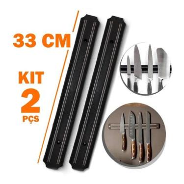 Imagem de Kit 2 Barra Magnética Suporte Facas Ferramentas Cozinha 33cm - Decor H