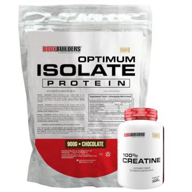 Imagem de Kit Optimum Isolate 900g + Creatina 100% 300g - Bodybuilders (Médio, Chocolate)