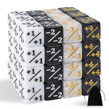 Imagem de 48 Pcs MTG Dice Counters Token Dice, Magic The Gathering Glitter Sparkle Dice, Loyalty Dice Starry Marble D6 Dice Cube Compatible with CCG, MTG, Card Gaming Accessory (Black & White)F