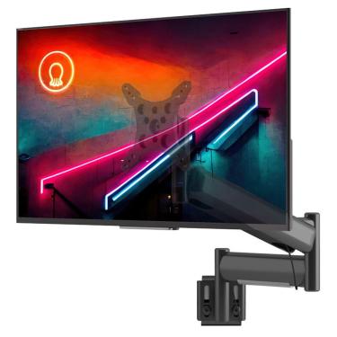 Imagem de Suporte Para Monitor Até 26 Articulado Para Painel Canaletado Com Regulagem De Altura Octoo Clipway-c1 Titanium