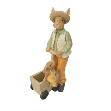 Imagem de Coelho Em Resina - Carrinho - Filho - Coleção Breeze 23cm