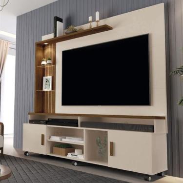 Imagem de Painel Home Ocean Móvel Tv 186cm C/ Portas Mdp - TopDeal, Off White/Na