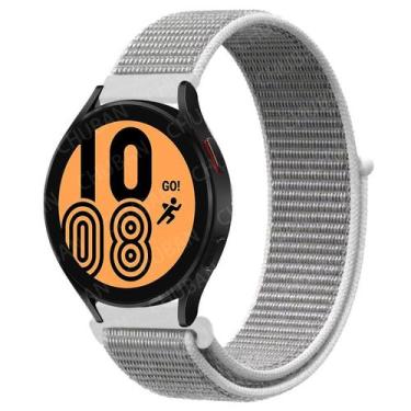Imagem de Pulseira Cor Branco Nylon tiras autocolantes 20mm Compativel Com SM-Wa
