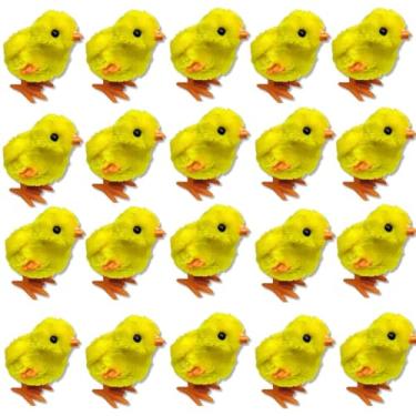 Imagem de Kit 20 Pintinhos Amarelinho Divertido Pelúcia A Corda Festa Aniversário Brinquedo Infantil Castela