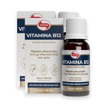Imagem de Kit 2 Vitamina B12 Vitafor 20ml Menta