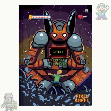 Imagem de Caderno Pixel Kraft capa dura 80 folhas - Animativa