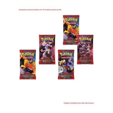 Imagem de 30 Figurinhas Cartas Pokémon Rivais Predestinados Escarlate - Copag