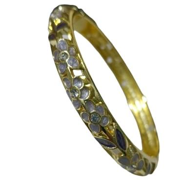 Imagem de Only My Live Home Pulseiras elegantes de flores esmaltadas pequenas e finas para pulsos pequenos para mulheres, pulseiras chinesas cloisonne articuladas joias, Inner Diameter 2.25 inch wide 0.31 inch