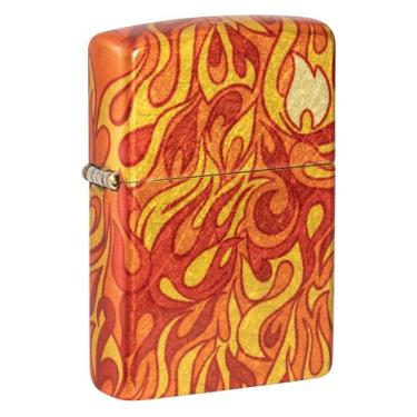 Imagem de Zippo Isqueiro de bolso de latão polido Fire Design 540