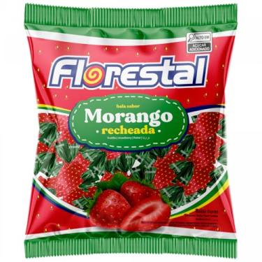 Imagem de Bala de Morango Recheada 500g (100 Balas) - Florestal