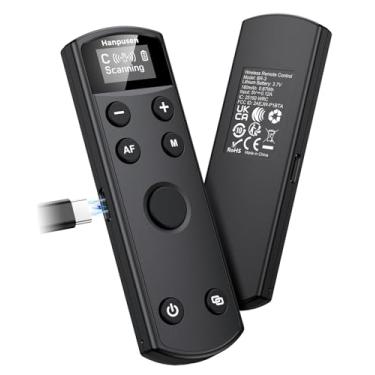 Imagem de Hanpusen Controle remoto de câmera recarregável para Canon – liberação de obturador sem fio com tela OLED compatível com R8, R6 II, R100, R50, R10, M50, SL3, R3, R5, R6, RP, R; substitui Canon BR-E1