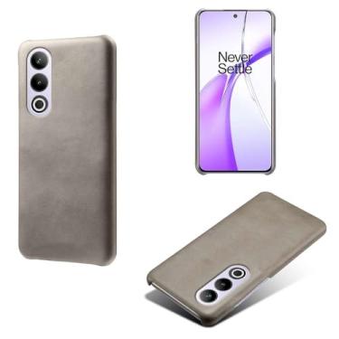 Imagem de Capa para Oneplus Ace 3V,Proteção contra quedas,Casca de volta de cor sólida simples,Design de couro de imitação de plástico-Gray