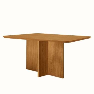 Imagem de Mesa De Jantar Olímpia 120cm Tampo Mdf Canto Copo Naturalle - MODERNA