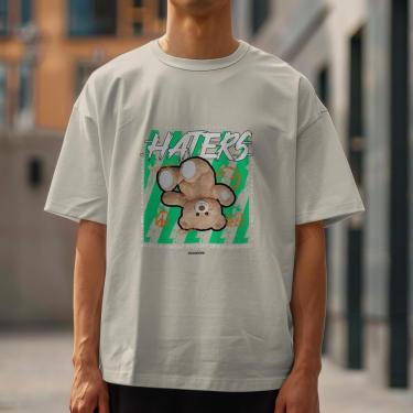 Imagem de Camiseta Casual Unissex Urso Hater Moderna Estilosa Malha Algodão do P ao G1-Unissex