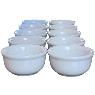Imagem de Kit Cumbuca Porcelana Branca 120ml 10 Peças Bowl Tigela Sobremesa Cald