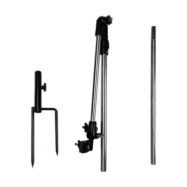 Imagem de KiBcsLic Suporte de guarda-chuva de pátio, âncora, suporte de mastro de bandeira, equipamento de pesca, metal dobrável, resistente, de guarda-chuva de praia