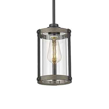 Imagem de Candeeiro suspenso simples lanterna de 10" candeeiro de corpo de metal mate candeeiro de vidro rústico retro acessórios de ecrã candeeiro pendente decorativo de suspensão transparente para teto Disp